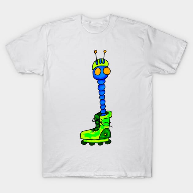 roller skater worm T-Shirt by MerryDee